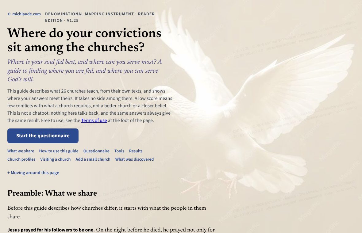 The start of the Denominational Mapping Instrument