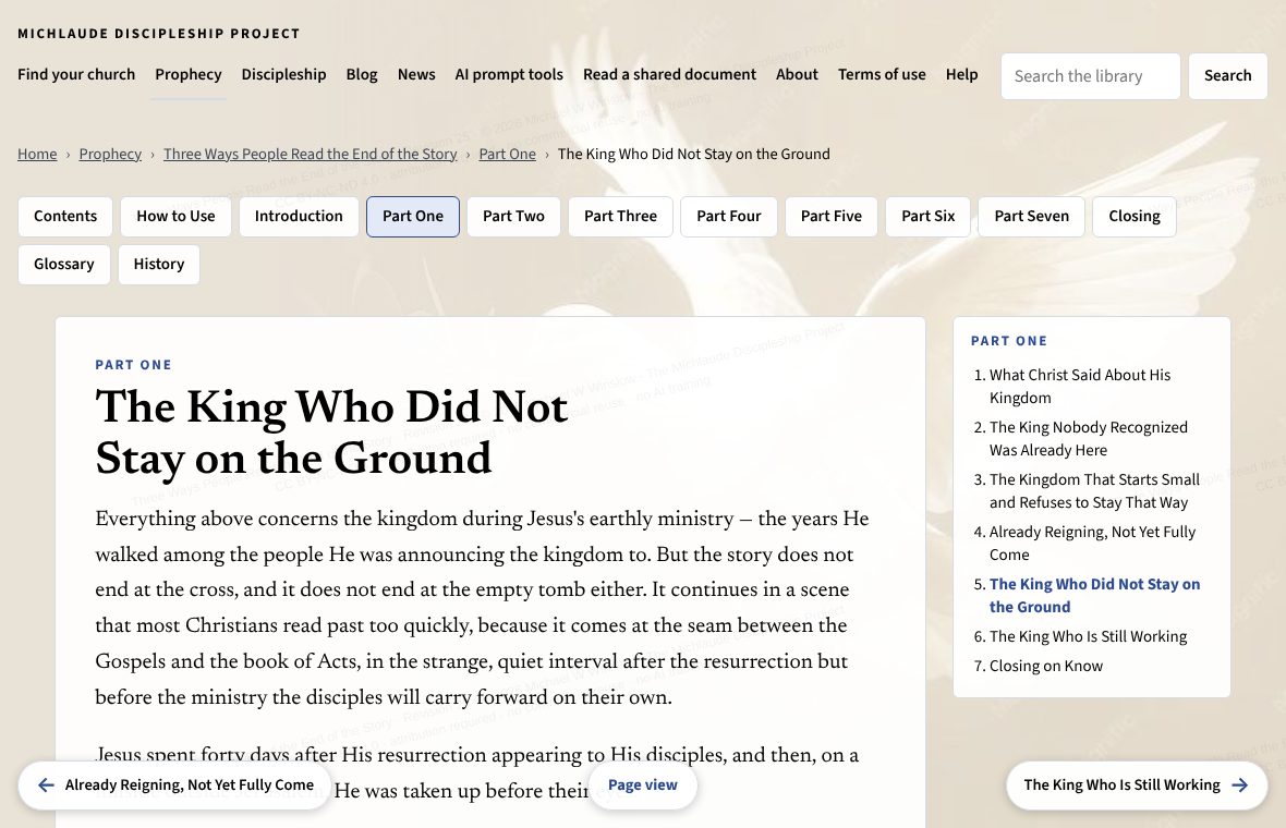 A part of a book as a scrolling article