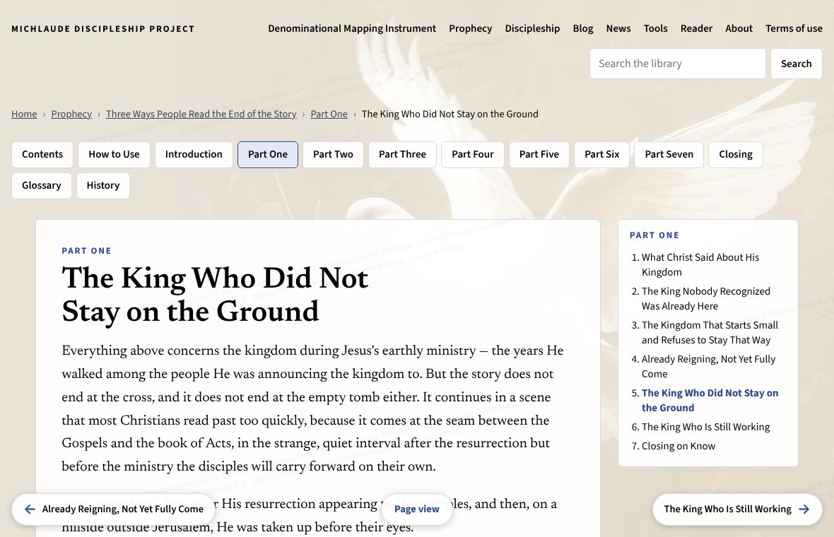 A part of a book as a scrolling article