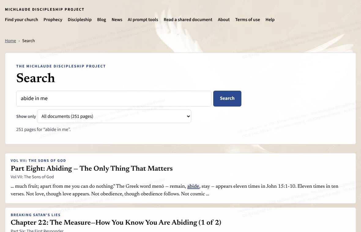 Search results with the words marked