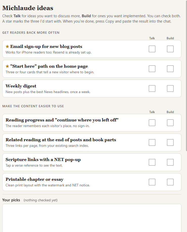 check boxes!